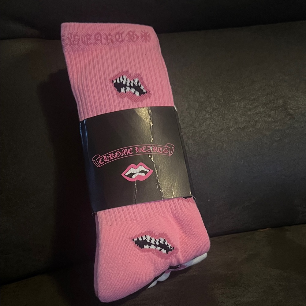 Chrome Hearts Pink Graphic Women's Socks